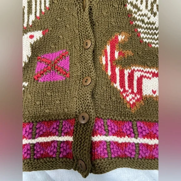 Vintage segrets sun prinst knitted by hand cardigan Sweater Size S - Picture 11 of 14